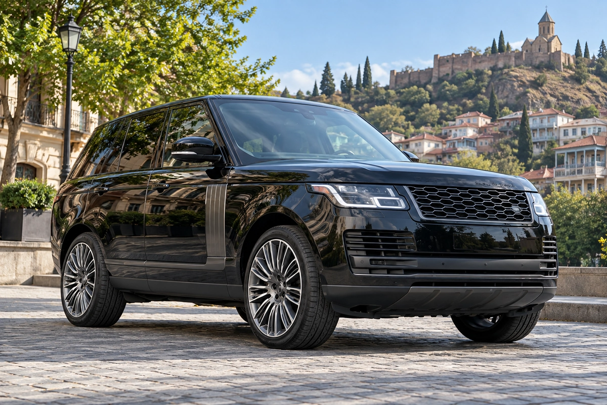 Range Rover Vogue · facelift on a city street